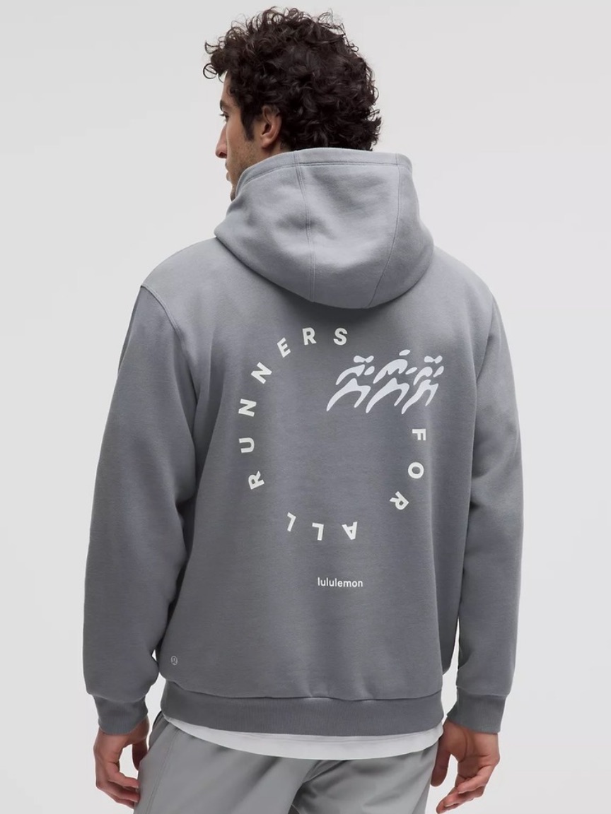 Lululemon Athletica Men's Gray 'Runners For All' Graphic Hoodie